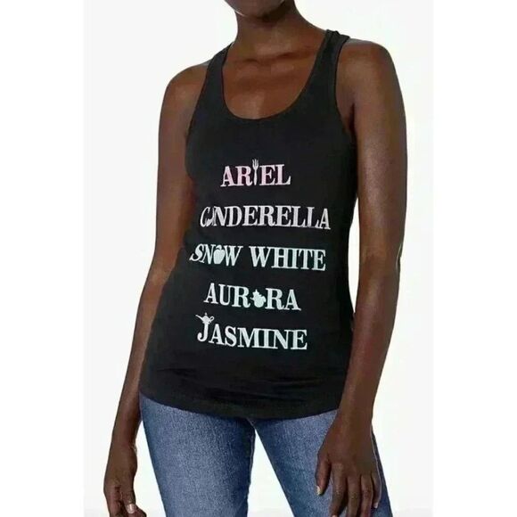 Disney Tops - Disney Women's Princess Icons Slim Fit, Scoop Hem Racerback Tank, XXL